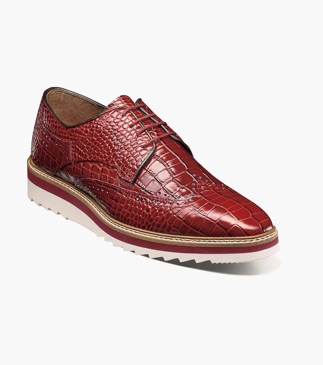 warm - weather shoes Alario Wingtip Oxford-Red | Stacy Adams