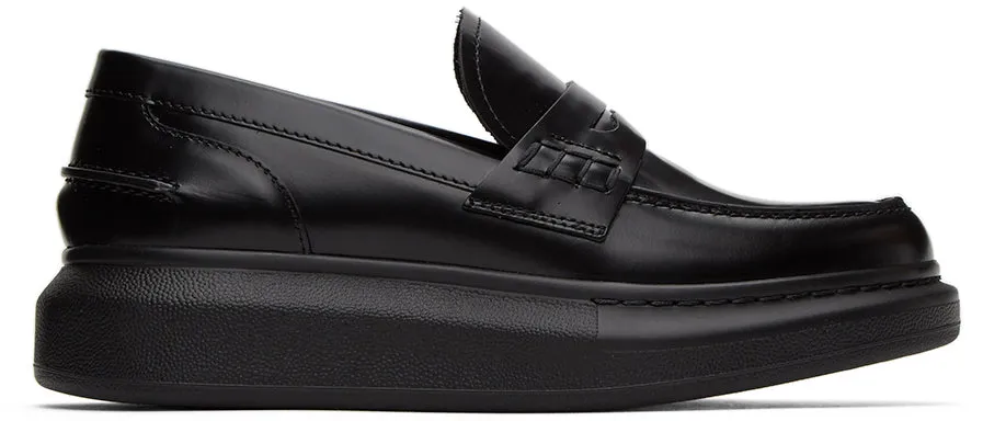 Alexander McQueen Black Leather Loafers
