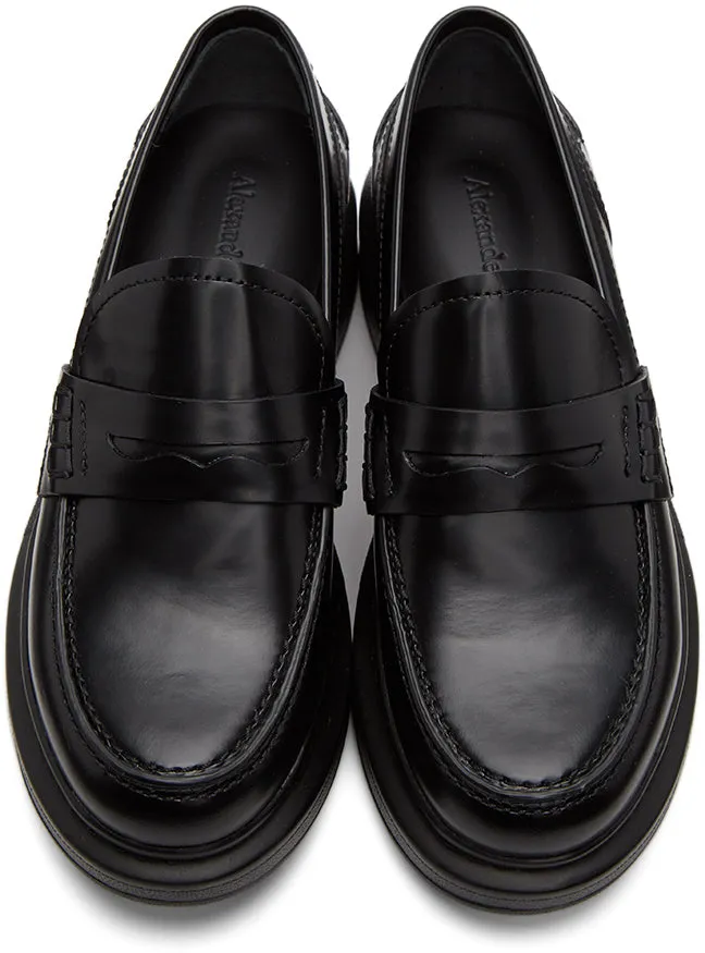 Alexander McQueen Black Leather Loafers