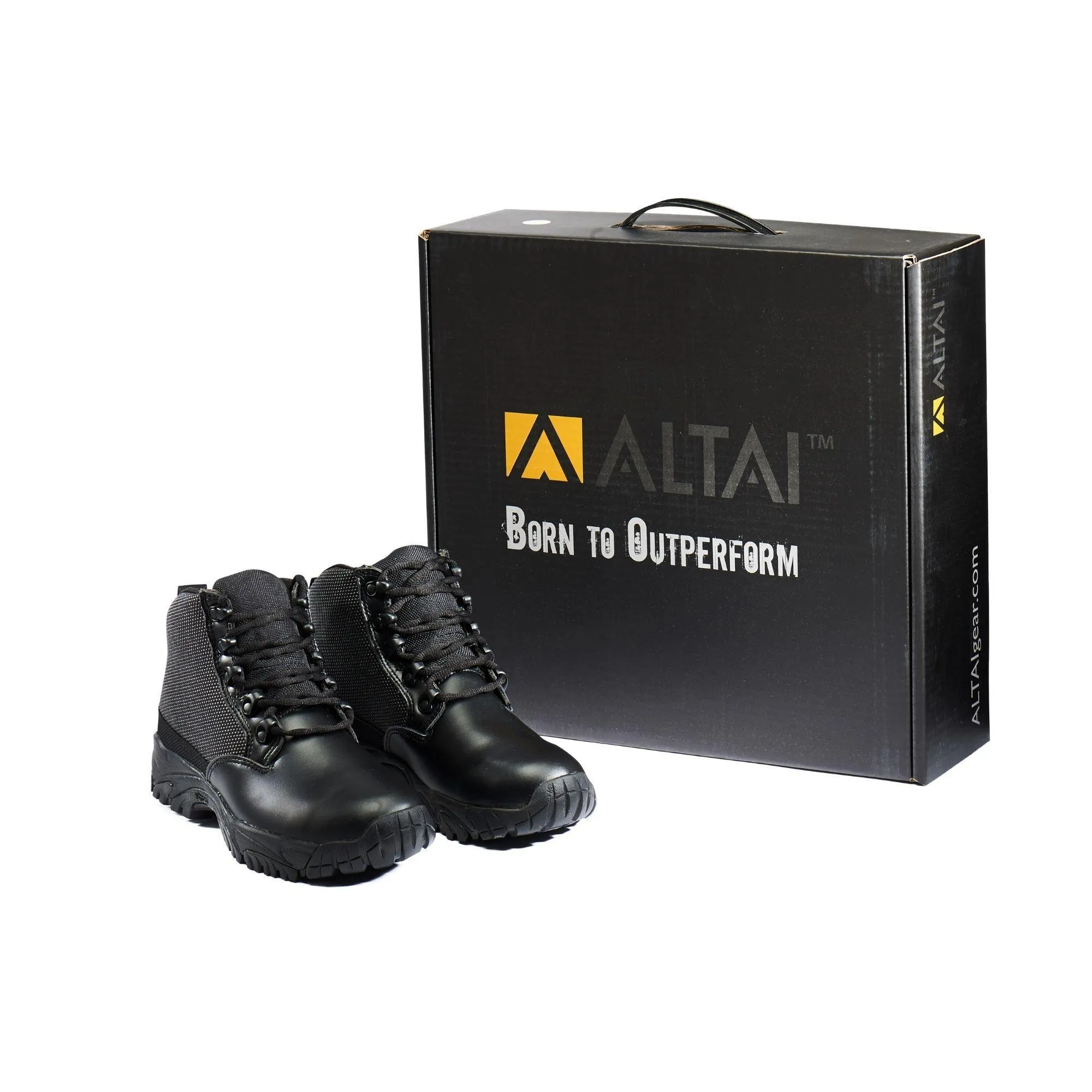 [ALL MUST GO CLEARANCE SALES] ALTAI® 6" Black Waterproof Tactical Boots with Leather Toe (MFT100-S)