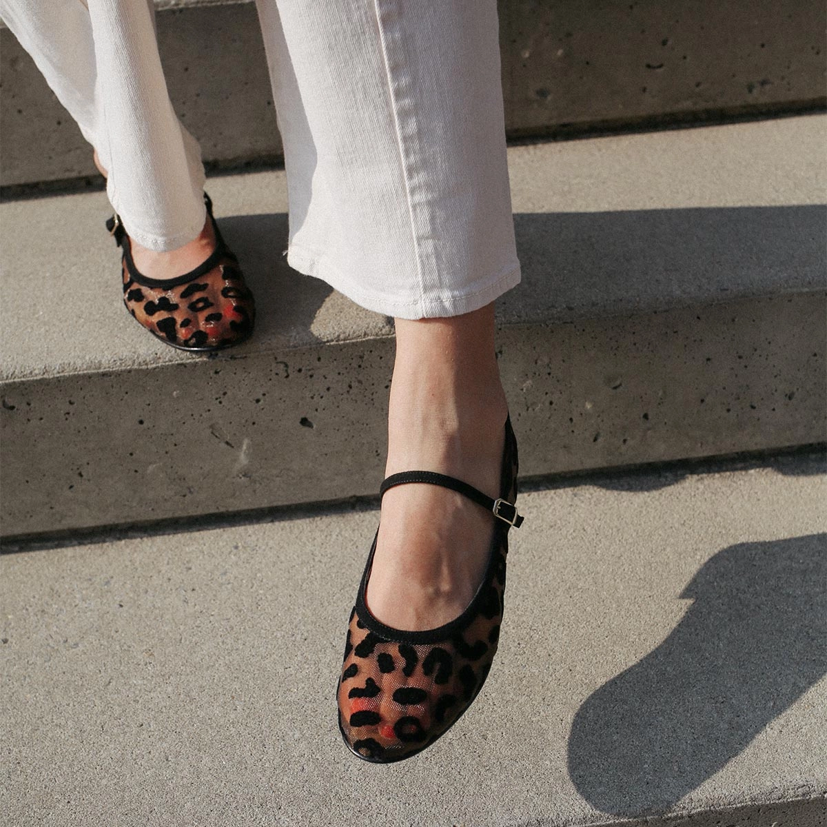 Ribbon Bow Trendy Walk The Demi Jane - Leopard Mesh