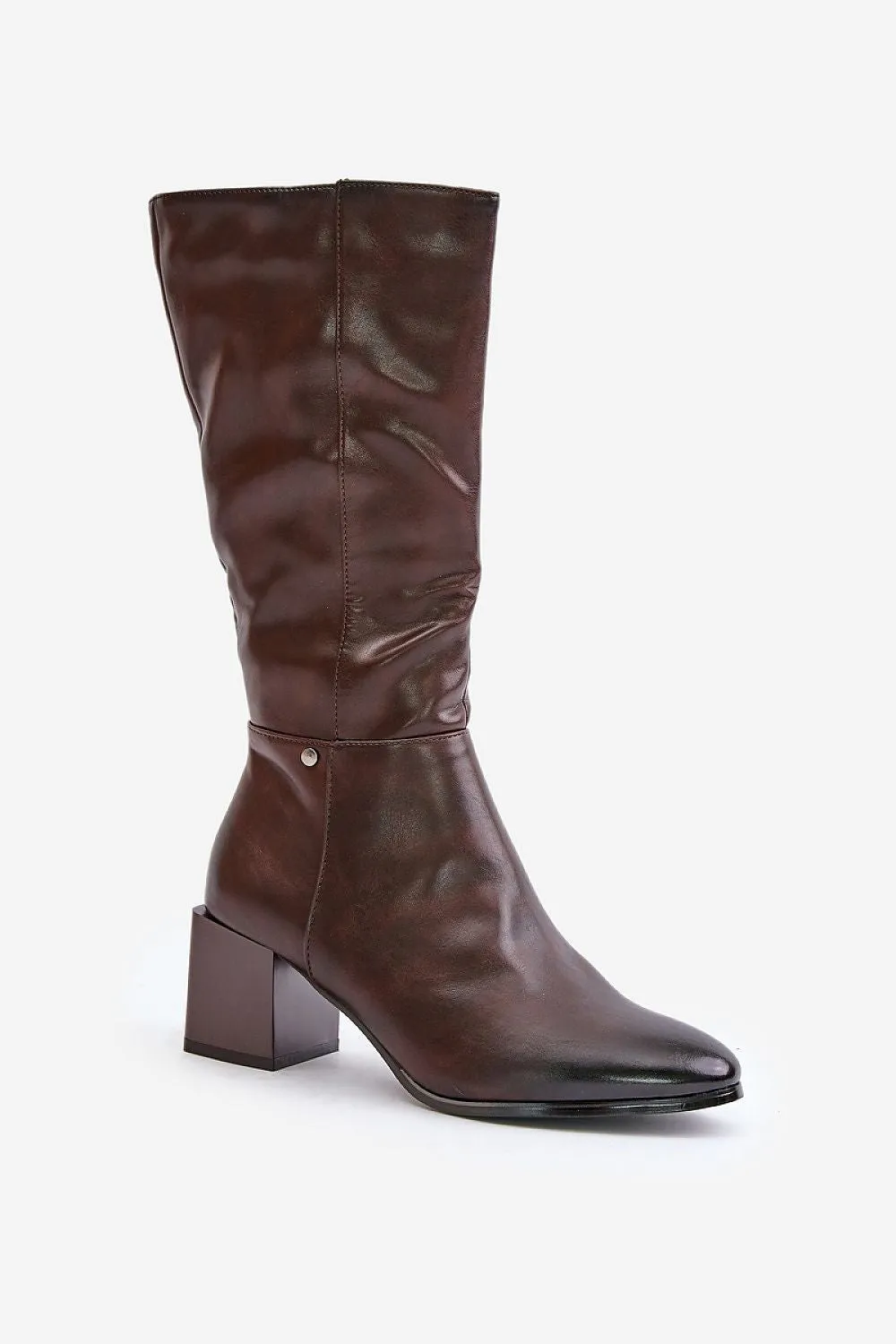 Almond toes stable heel boots