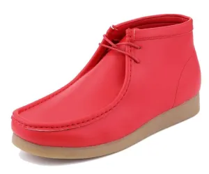 Amali Jason2 High Top Men’s Vegan Leather Chukka Boots Red