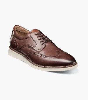 Anti Collision Toe Cap Launch Wingtip Oxford-Brown | Florsheim vacation Launch Wingtip Oxford-Brown | Florsheim