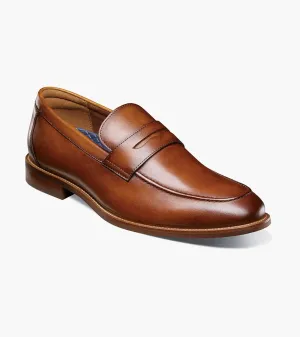 Anti Microbial Treatment Rucci Moc Toe Penny Loafer-Cognac| Florsheim Rucci Moc Toe Penny Loafer-Cognac| Florsheim Trend-setting comfort