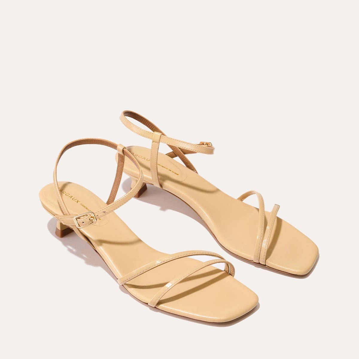 Open Toe The Dylan Sandal - Sand Crinkle Gloss Nappa