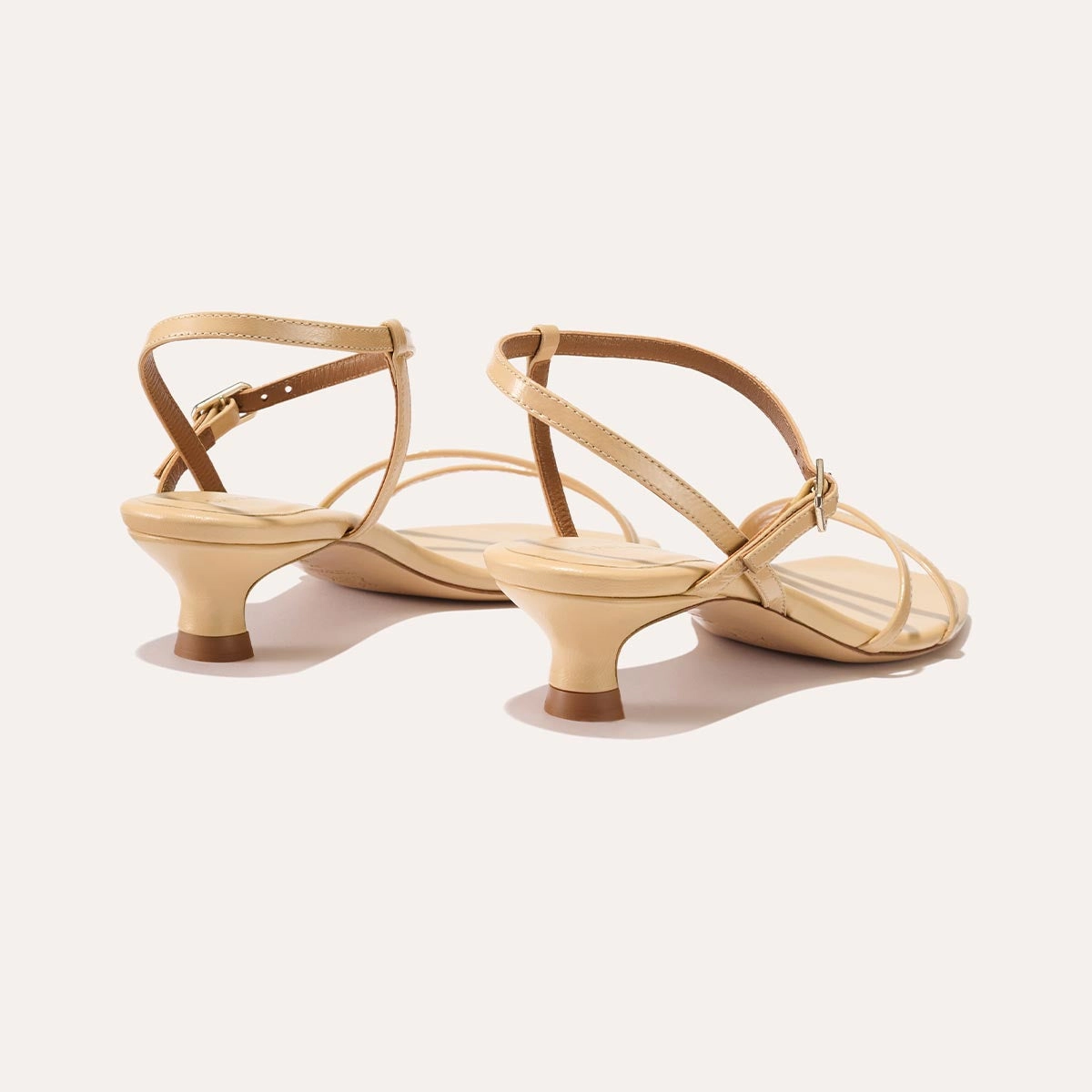 The Dylan Sandal - Sand Crinkle Gloss Nappa Fashion Heels