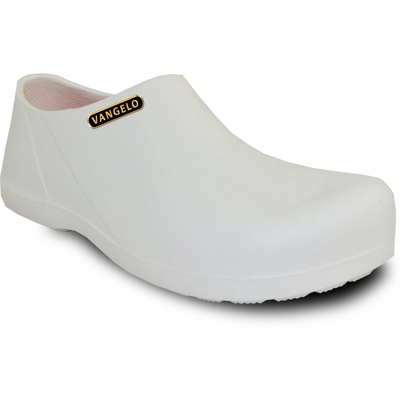 All Day Wear reinforced toe and protective VANGELO Men Slip Resistant Clog CARLISLE White