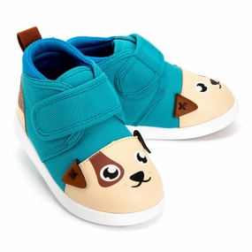 Anti Static Materials Puppy Squeaky Toddler Shoes / Teal Fiber Mix Puppy Squeaky Toddler Shoes / Teal