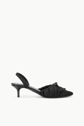 Arctic-Fit ALBA BALLET SLINGBACK | BLACK SATIN Wind Chill Flexible Outsole ALBA BALLET SLINGBACK | BLACK SATIN