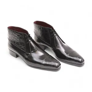 Artioli Enea Men's Shoes Exotic Crocodile / Calf-Skin Leather Chukka Boot (ART1092)