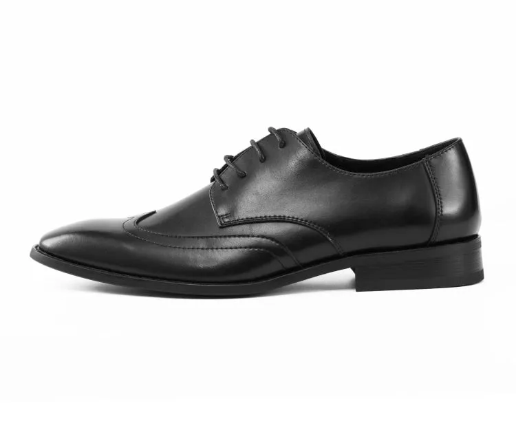 Asher Green Ag112C Elegant Oxford Wingtip Black Leather Shoes For Men