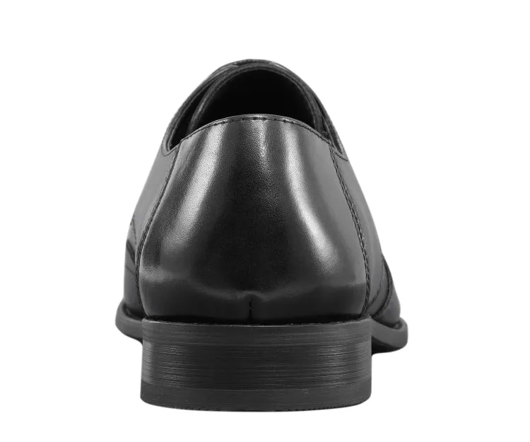 Asher Green Ag112C Elegant Oxford Wingtip Black Leather Shoes For Men