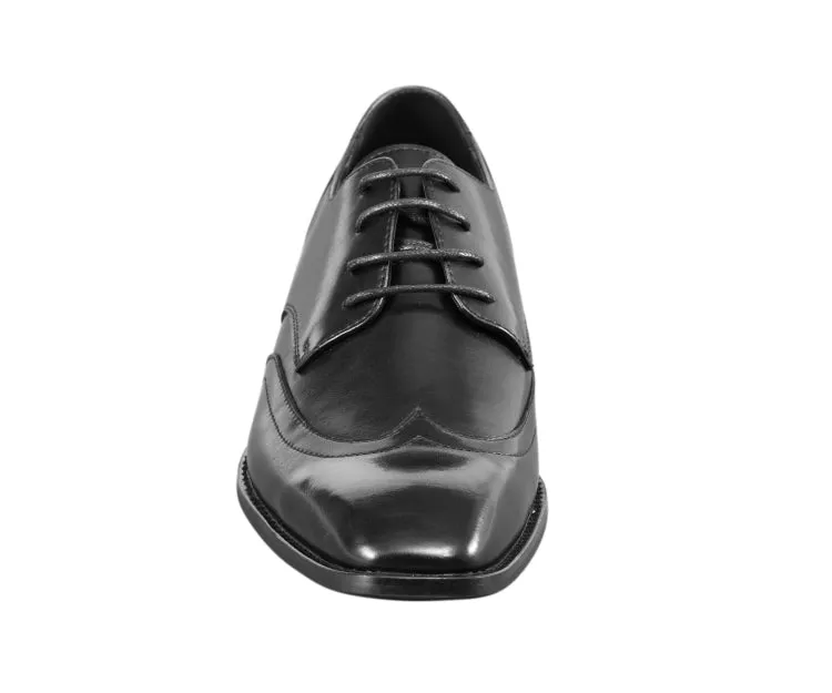 Asher Green Ag112C Elegant Oxford Wingtip Black Leather Shoes For Men