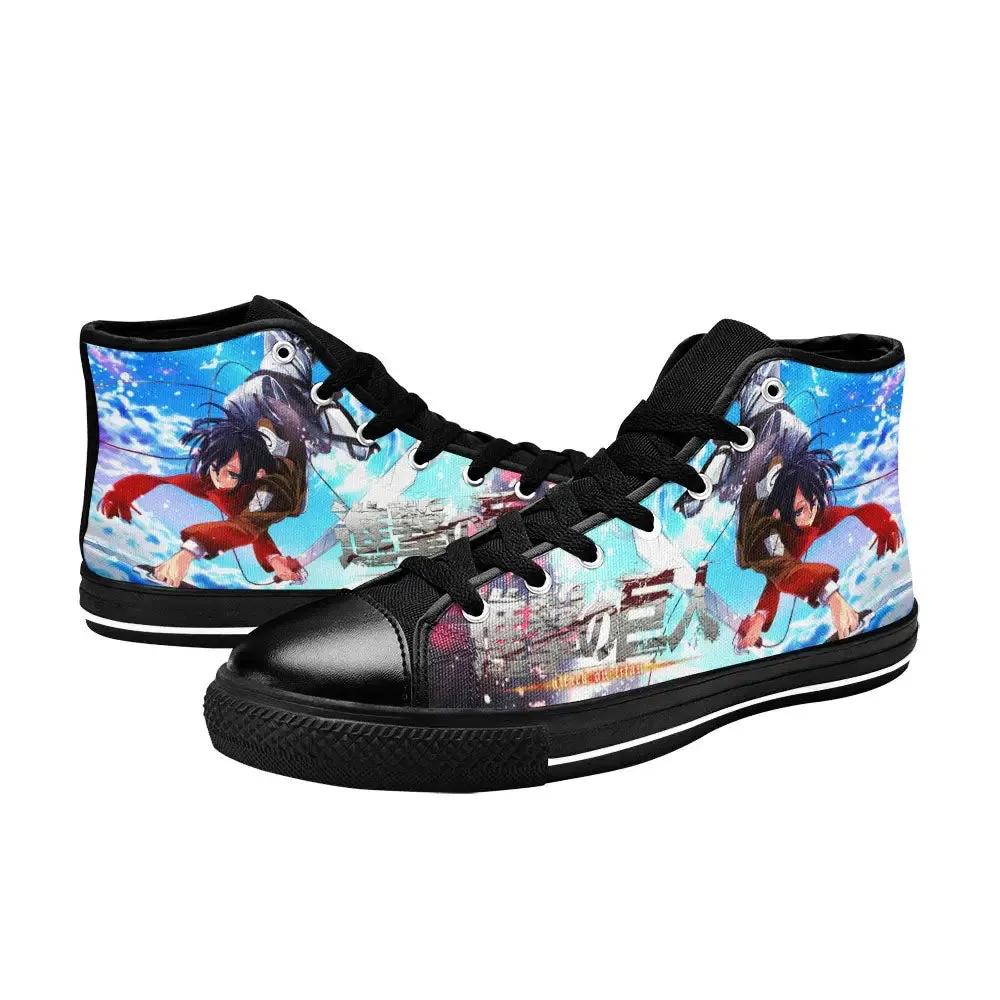 Attack on Titan Mikasa Shoes High Tops Sneakers for Kids and Adults