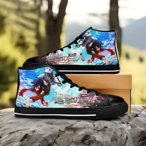 Attack on Titan Mikasa Shoes High Tops Sneakers for Kids and Adults