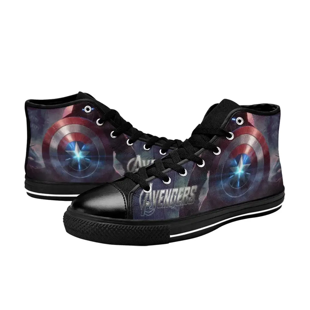 Avengers Captain America Iron Man Endgame Shoes High Top Sneakers for Kids and Adults