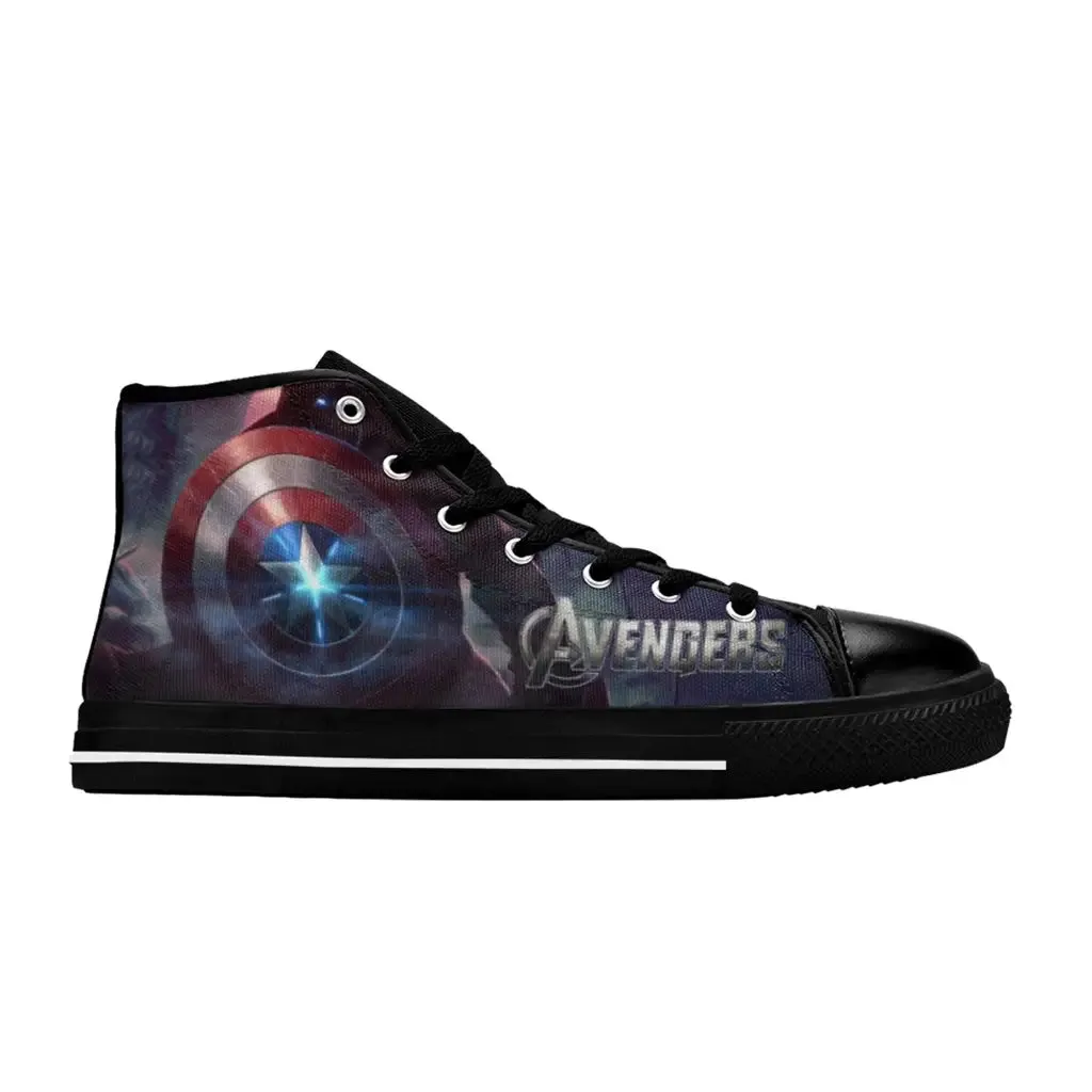 Avengers Captain America Iron Man Endgame Shoes High Top Sneakers for Kids and Adults