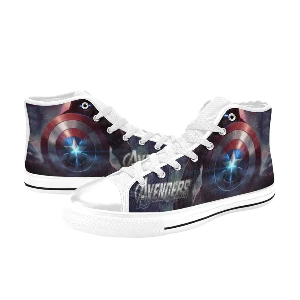 Avengers Captain America Iron Man Endgame Shoes High Top Sneakers for Kids and Adults