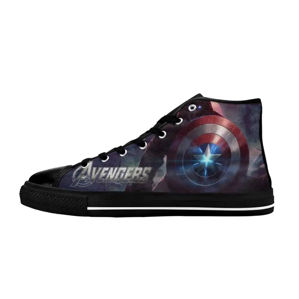 Avengers Captain America Iron Man Endgame Shoes High Top Sneakers for Kids and Adults