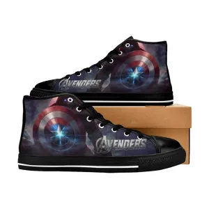 Avengers Captain America Iron Man Endgame Shoes High Top Sneakers for Kids and Adults