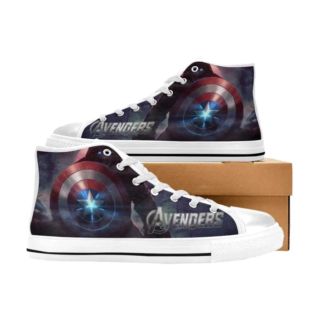 Avengers Captain America Iron Man Endgame Shoes High Top Sneakers for Kids and Adults