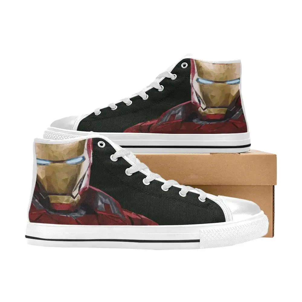 Avengers Endgame Iron Man Shoes High Top Sneakers for Kids and Adults