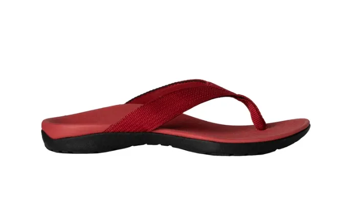 Axign Premium Orthotic Flip Flops with Arch Support – Wine Red (Mens)