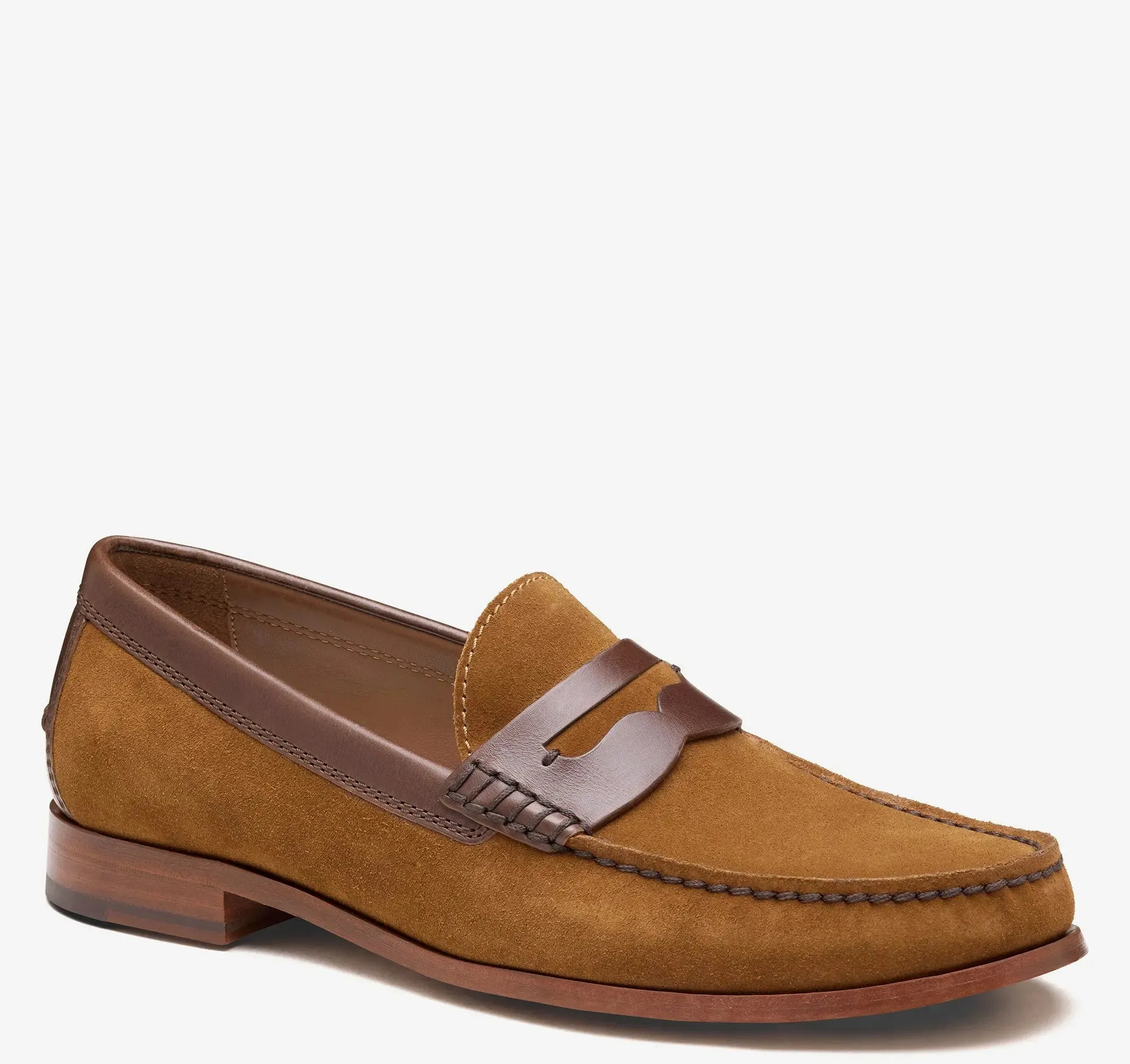 Jogging Ease Wedges Baldwin Penny Loafer - Snuff Waxed English Suede/Brown