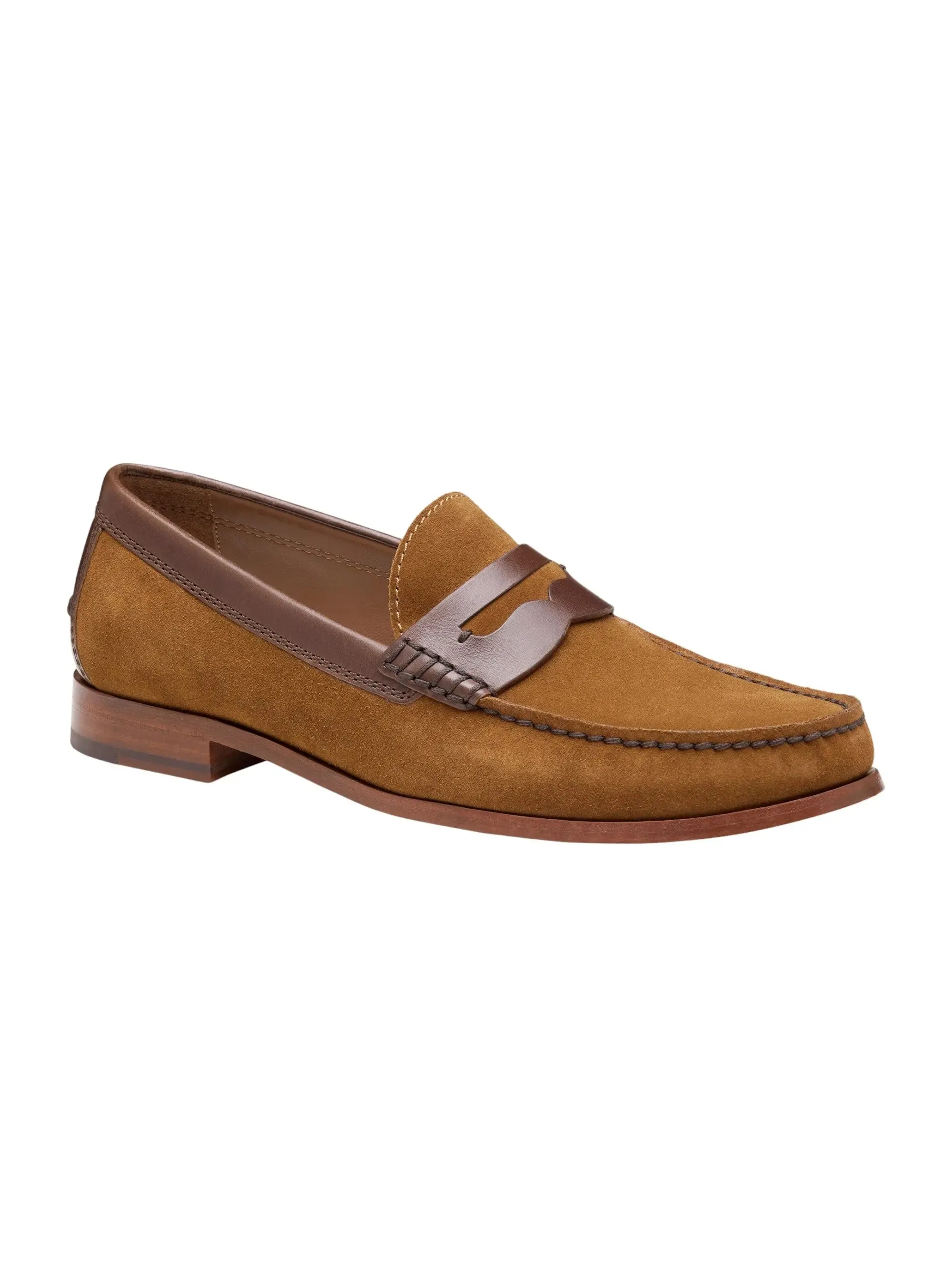 Baldwin Penny Loafer - Snuff Waxed English Suede/Brown Dribble Step