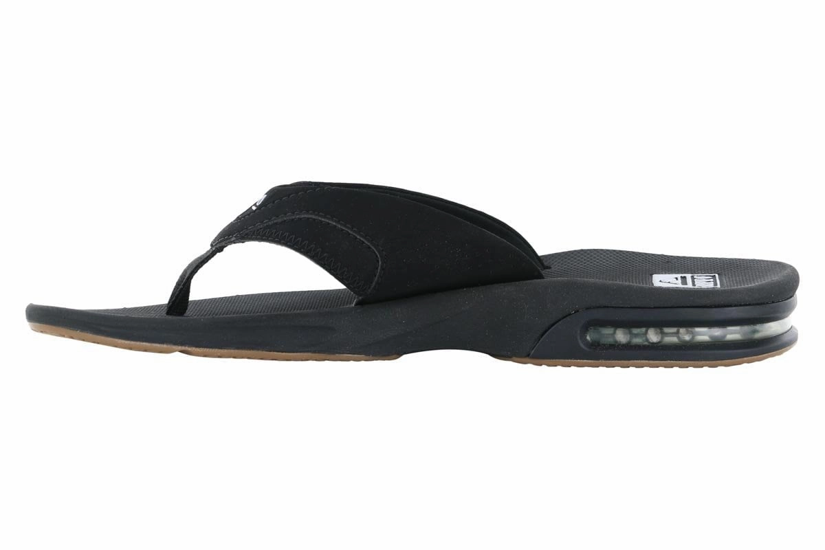 Cool Mesh Contoured Foot Shape Reef Fanning Bottle Opener Flip Flop Black