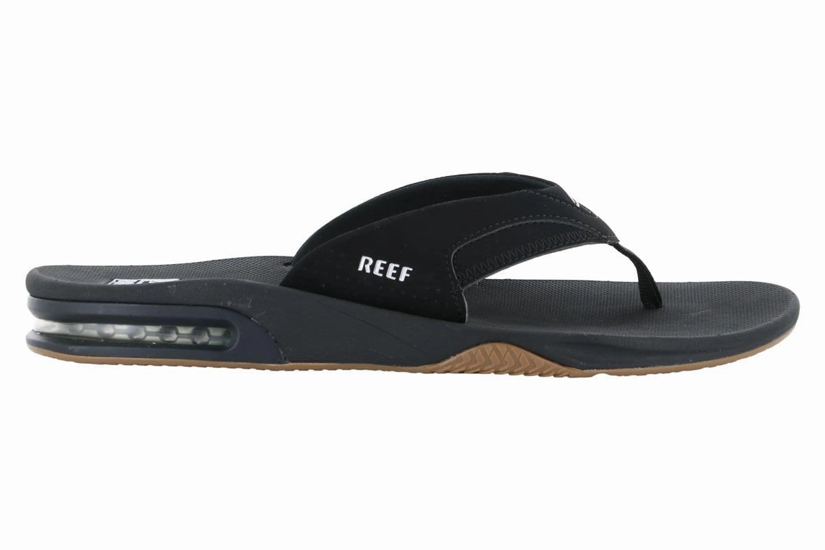 Reef Fanning Bottle Opener Flip Flop Black Comfortable Design Shoes