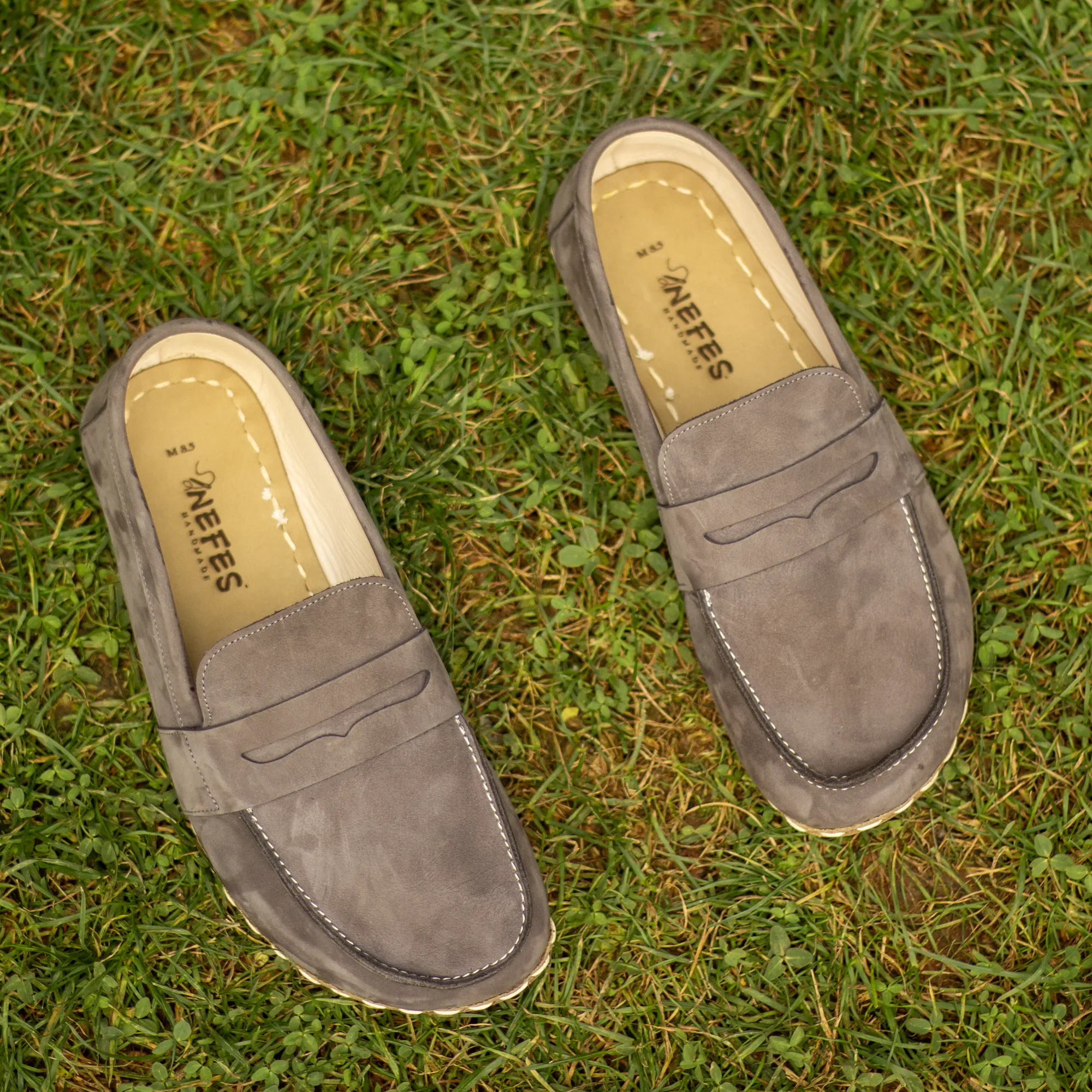 Barefoot Earthing Shoes Gray Nubuck Men