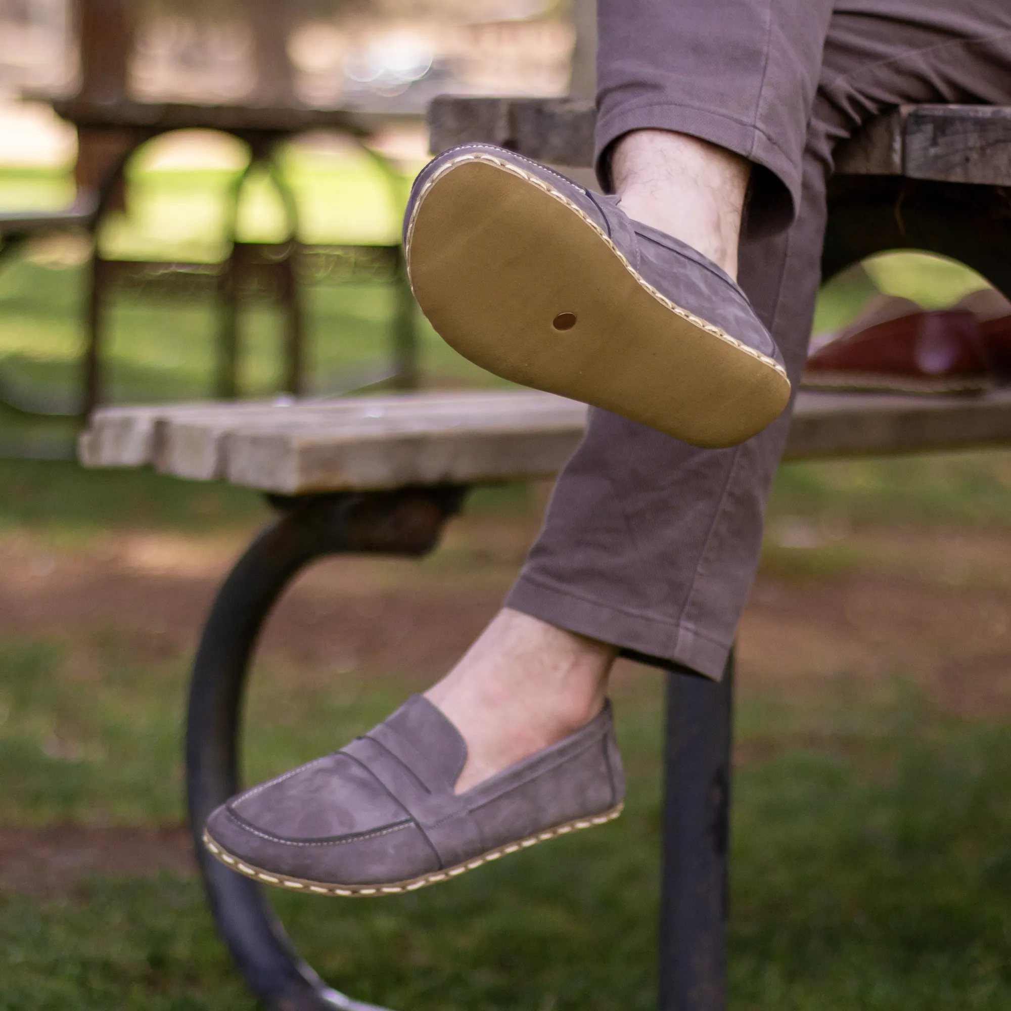 Barefoot Earthing Shoes Gray Nubuck Men