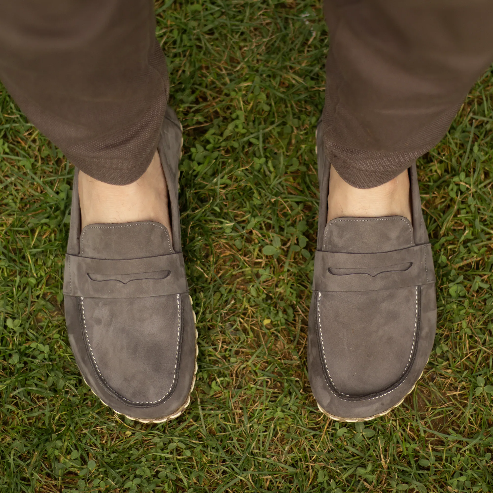 Barefoot Earthing Shoes Gray Nubuck Men