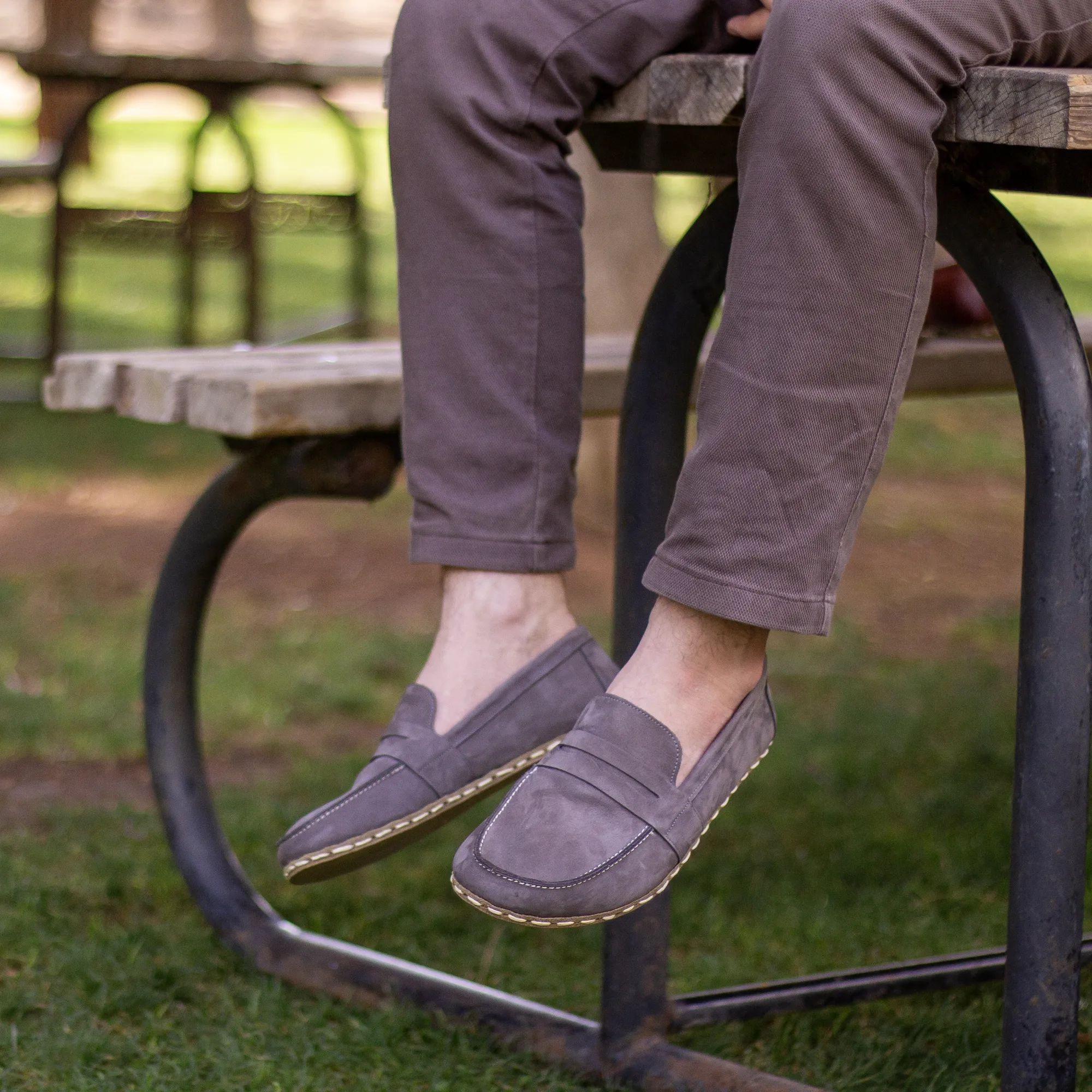 Barefoot Earthing Shoes Gray Nubuck Men