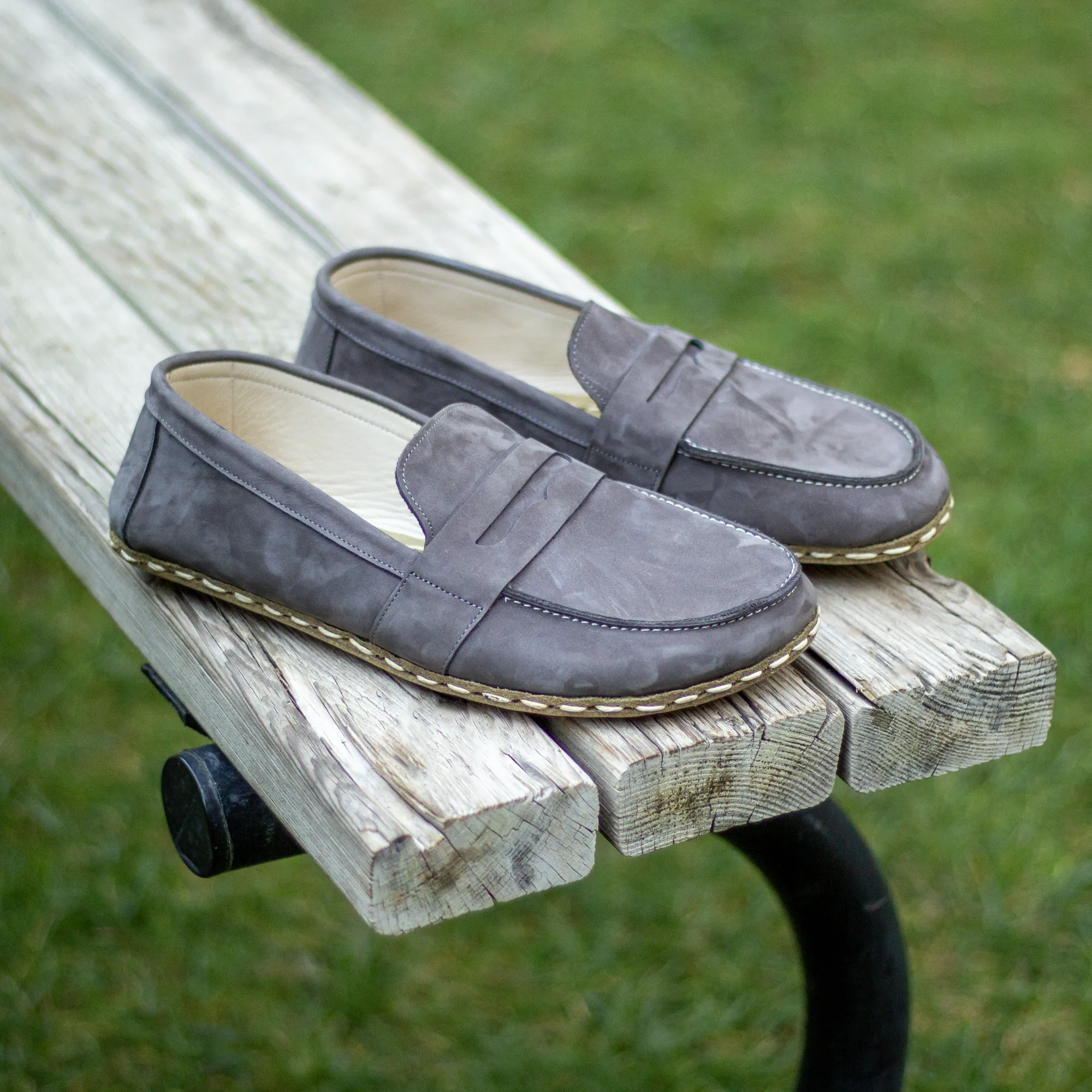 Barefoot Earthing Shoes Gray Nubuck Men