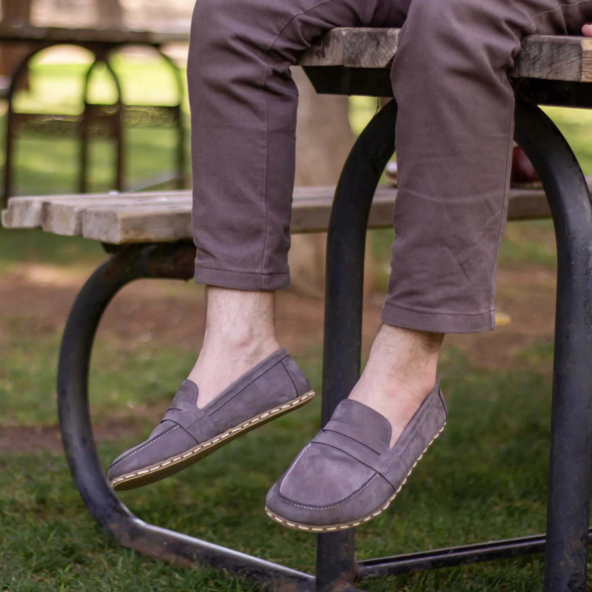 Barefoot Earthing Shoes Gray Nubuck Men