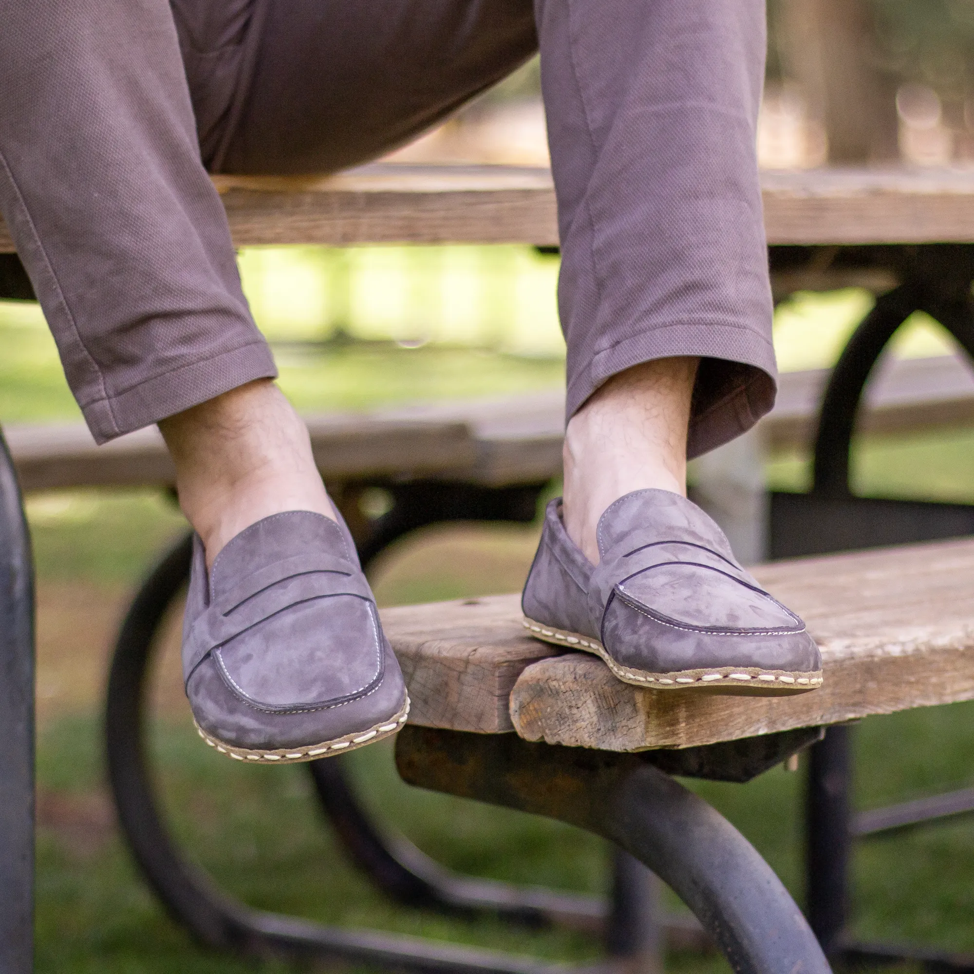 Barefoot Earthing Shoes Gray Nubuck Men