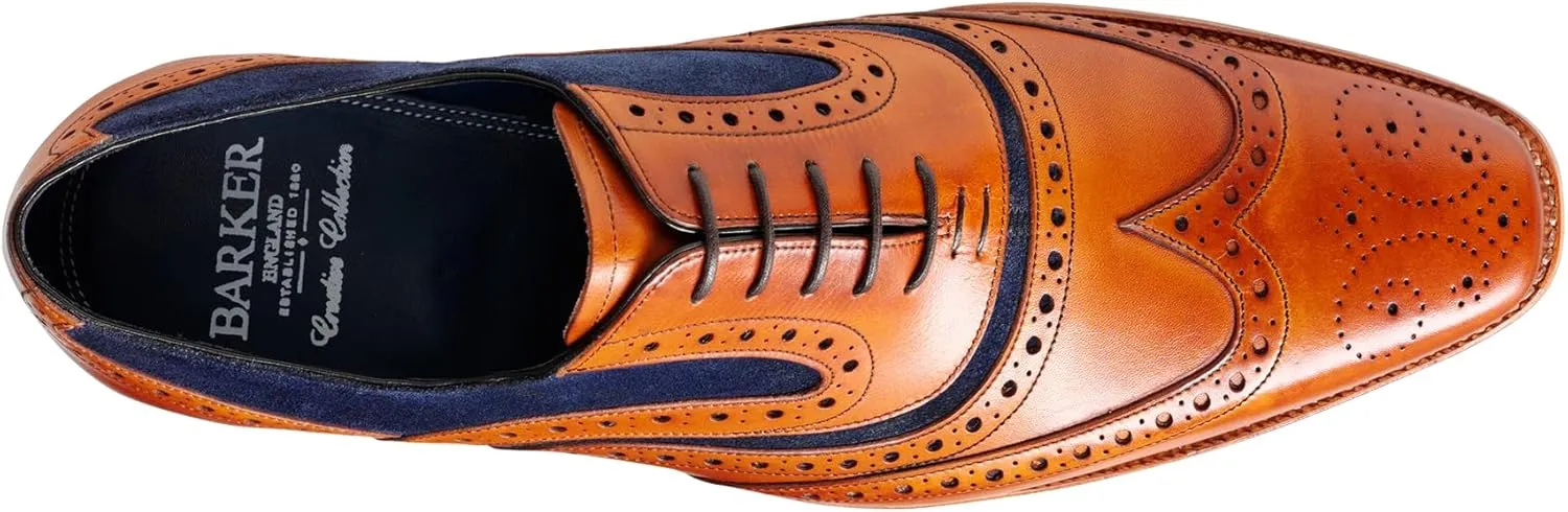 BARKER McClean Men's Handmade Leather Oxford Dress Shoes  Goodyear Welted, Full Leather Sole, Premium Calf Leather  Formal & Business Wear