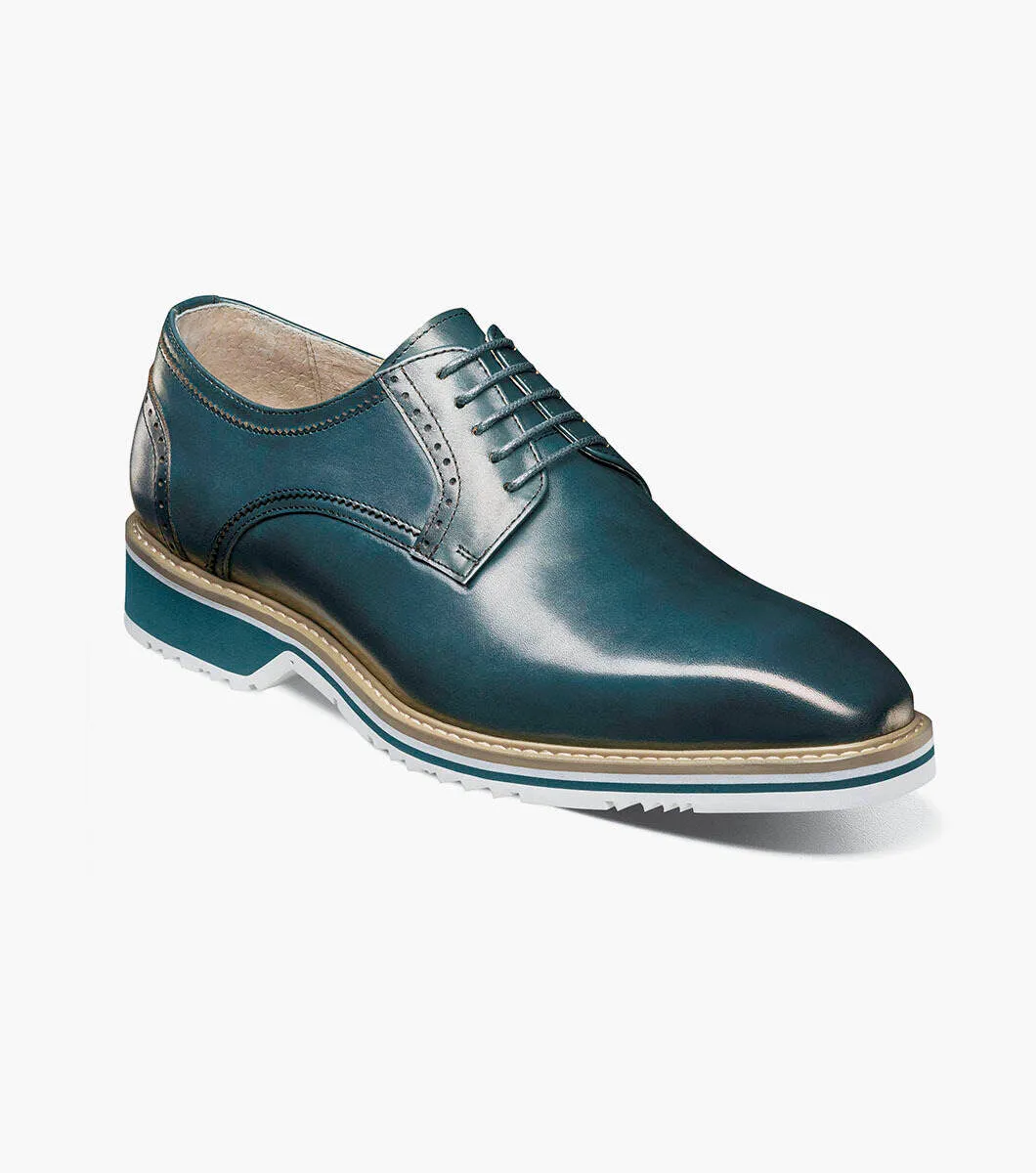 Upgraded arch Barringer Plain Toe Oxford-Teal | Stacy Adams