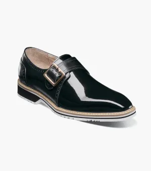Bartram Plain Toe Monk Strap-Black | Stacy Adams Flexible Rocker Sole beach lovers Luxe support Bartram Plain Toe Monk Strap-Black | Stacy Adams