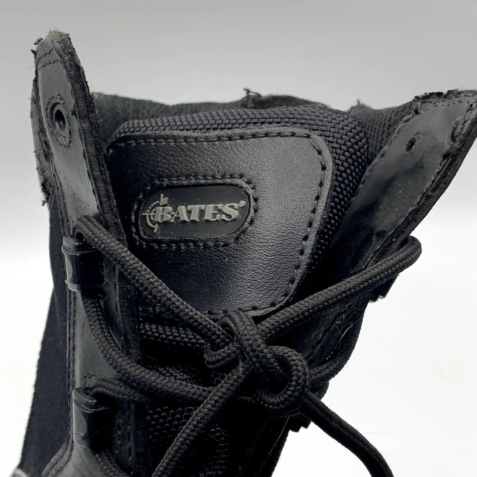 BATES Men's Black Leather Tactical 8" Side-Zip Lace-Up Military Boots SZ 9
