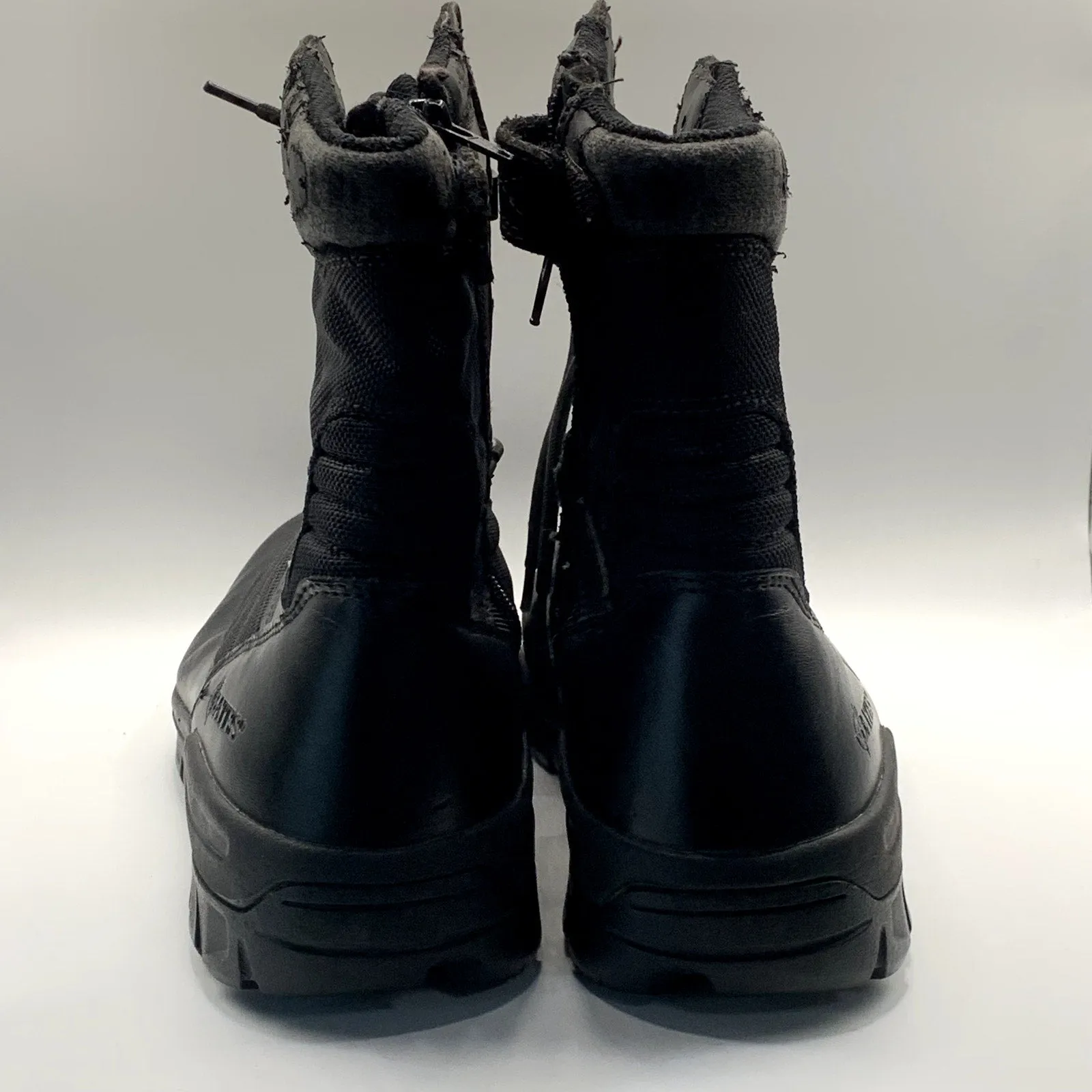 BATES Men's Black Leather Tactical 8" Side-Zip Lace-Up Military Boots SZ 9