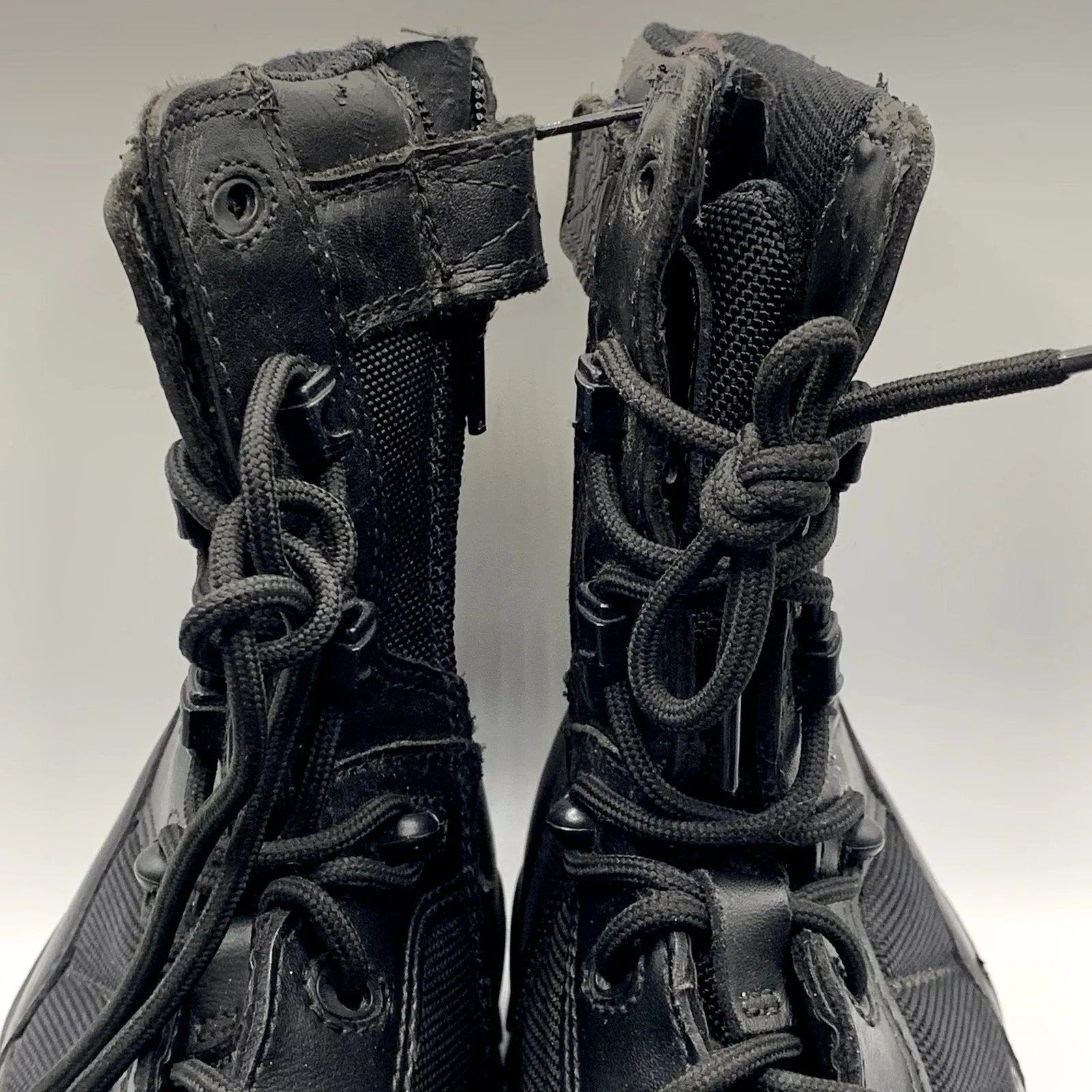 BATES Men's Black Leather Tactical 8" Side-Zip Lace-Up Military Boots SZ 9