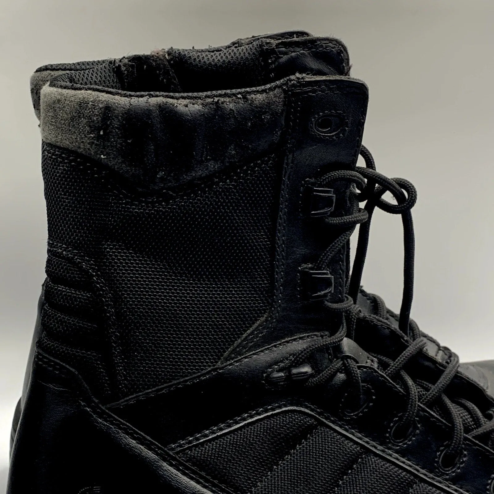 BATES Men's Black Leather Tactical 8" Side-Zip Lace-Up Military Boots SZ 9