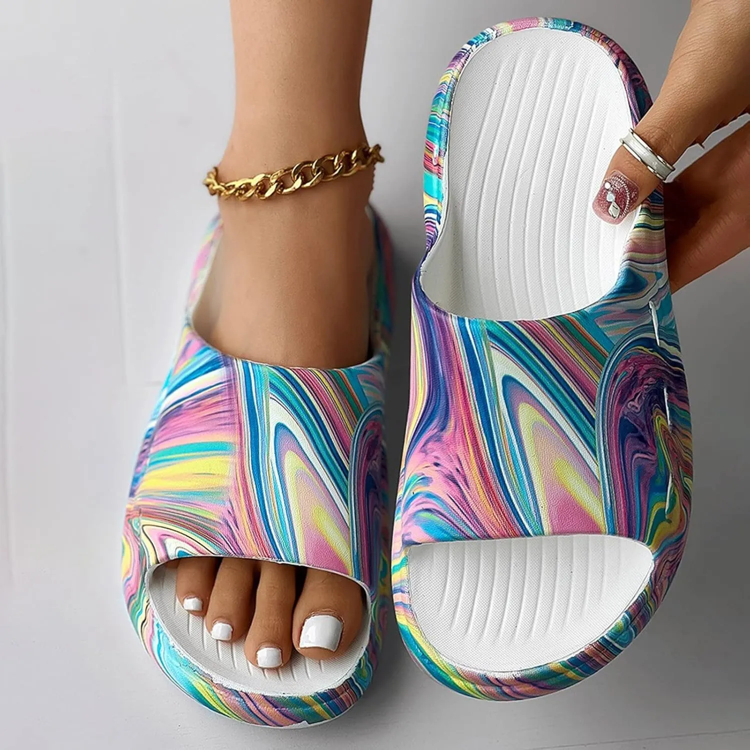 Bathroom Slippers Men Womens Slides Cloud Slippers for Men Shower Shoes Women Travel Living Room Indoor
