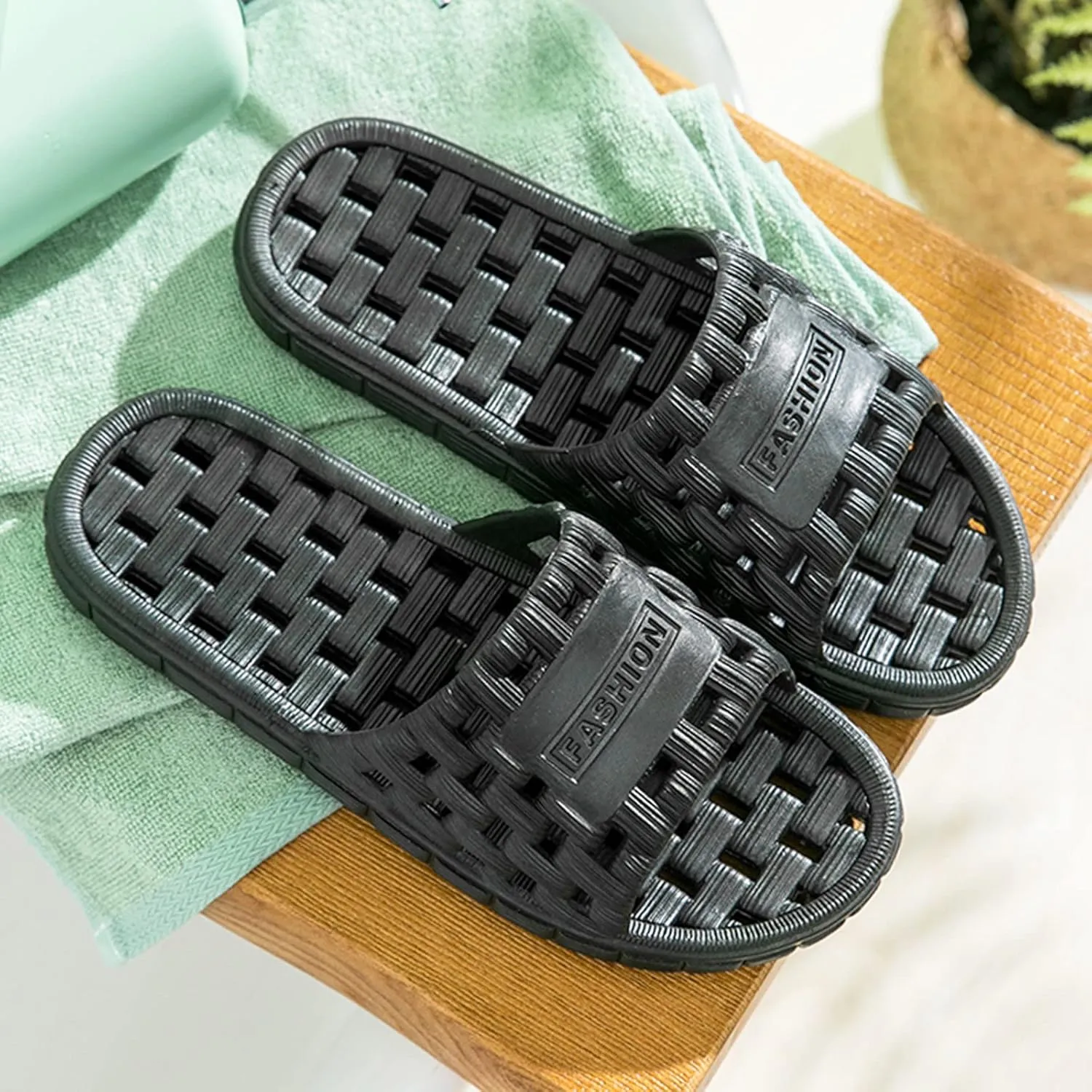 Bathroom Slippers Men Womens Slides Mens Slides Shower Shoes Women Pool Lightweight Drainage Hole Slippers