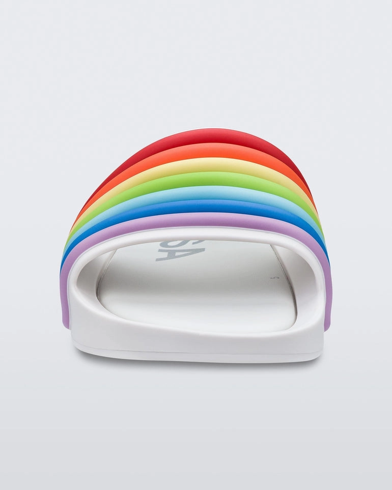Superior Cushioning Beach Slide - White Rainbow