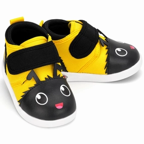 Bee Squeaky Toddler Shoes | Black/Yellow Adjust-Fit Bee Squeaky Toddler Shoes | Black/Yellow Vintage Love Video Look